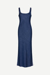 washed denim maxi length dress with square neck from samsoe