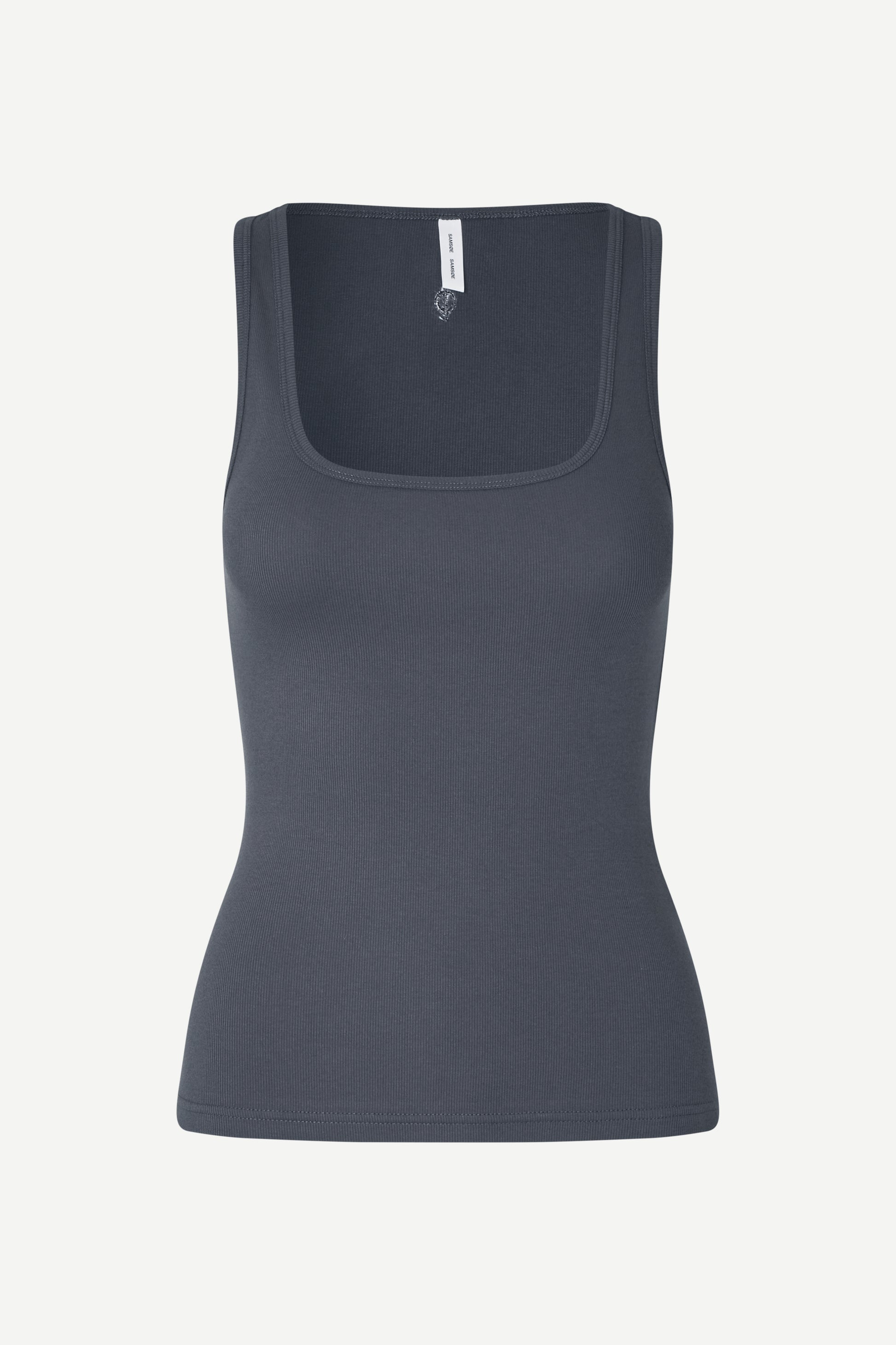 blue stretchy square neck tank top 