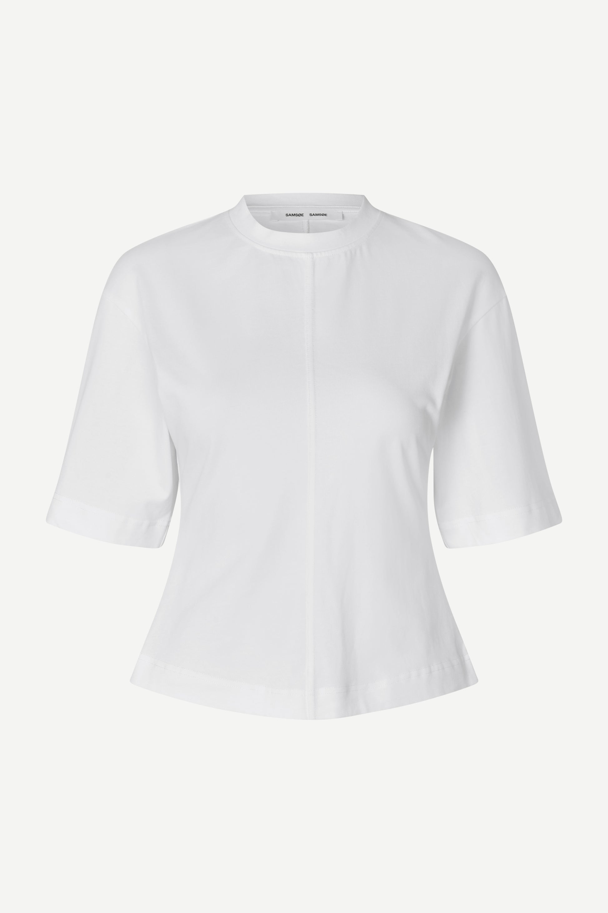 round neck short sleeve t shirt with centre seam and elbow length sleeve from Samsoe Samsoe