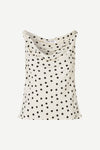 white cowl neck polka dot sleeveless top from samsoe