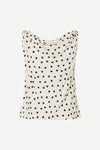 white cowl neck polka dot sleeveless top from samsoe