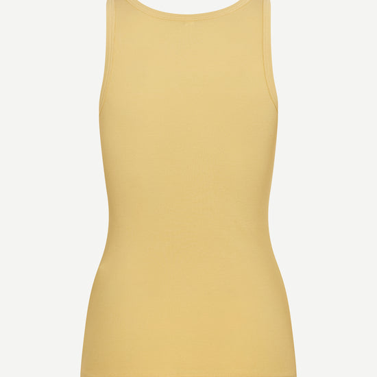 yellow round neck sleeveless tank  rear view from Samsoe Samsoe