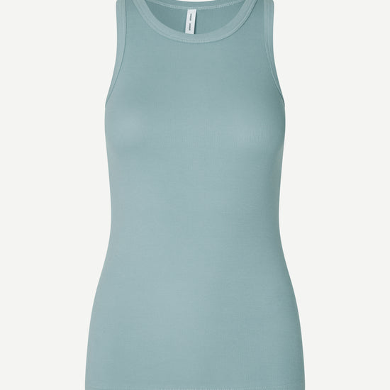 Duck egg blue round neck sleeveless tank from Samsoe Samsoe