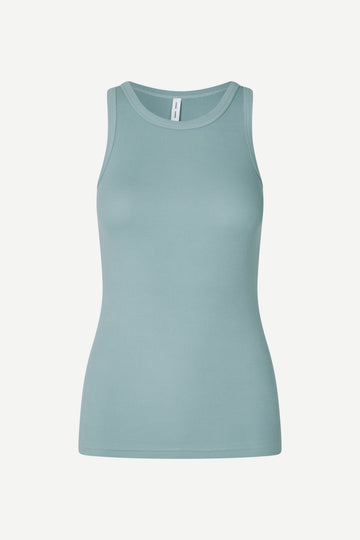 Duck egg blue round neck sleeveless tank from Samsoe Samsoe