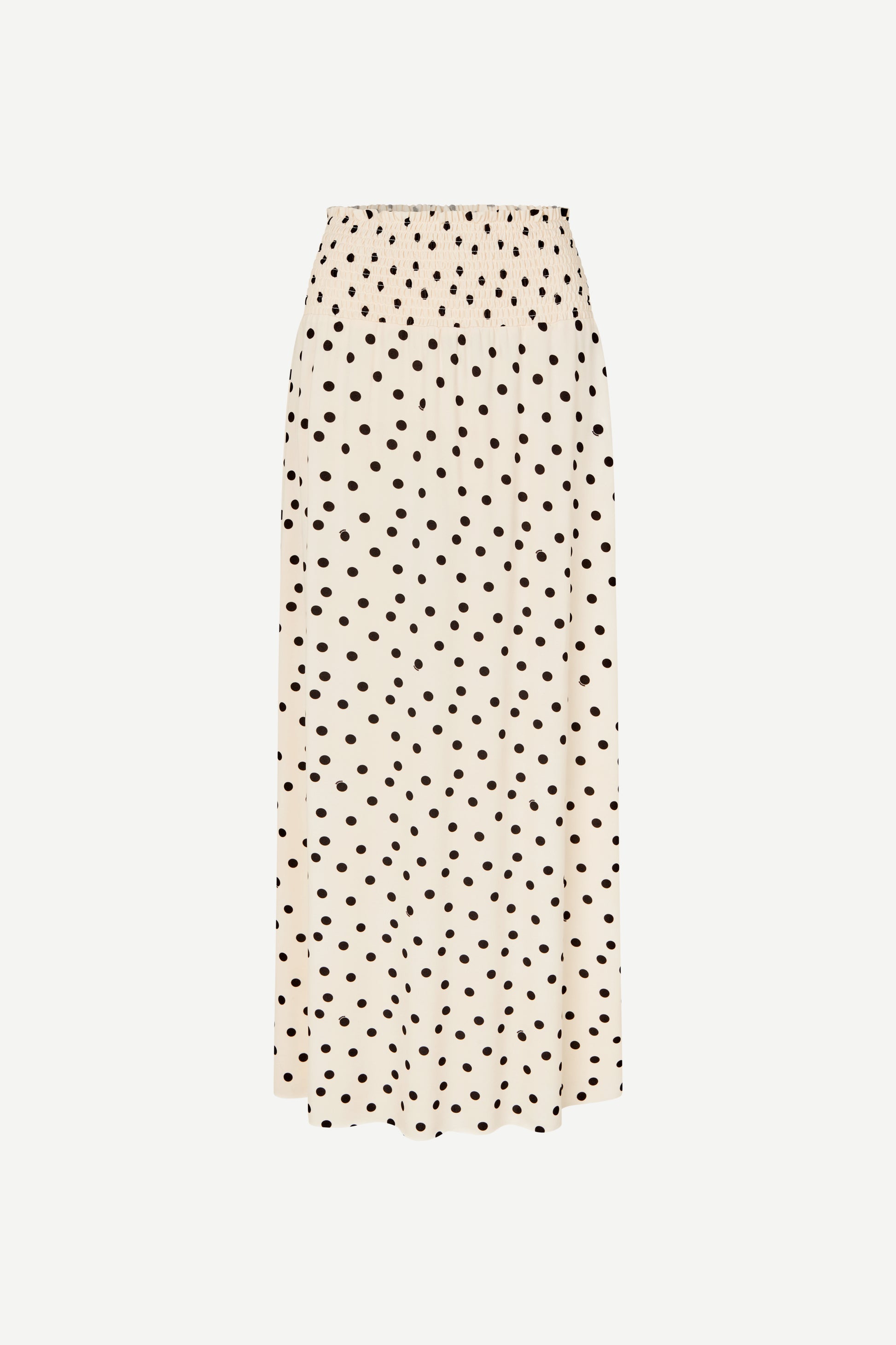 polka dot shirred waist mid length skirt from samsoe