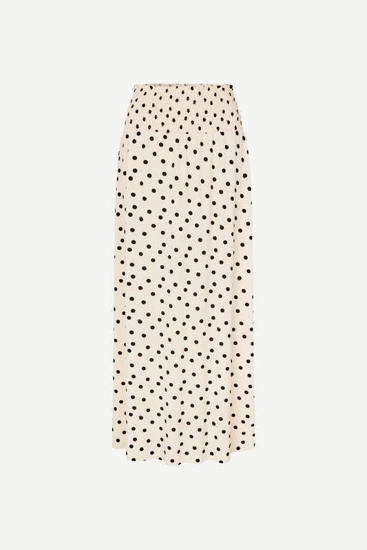 polka dot shirred waist mid length skirt from samsoe