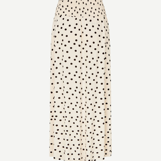 polka dot shirred waist mid length skirt from samsoe rear view