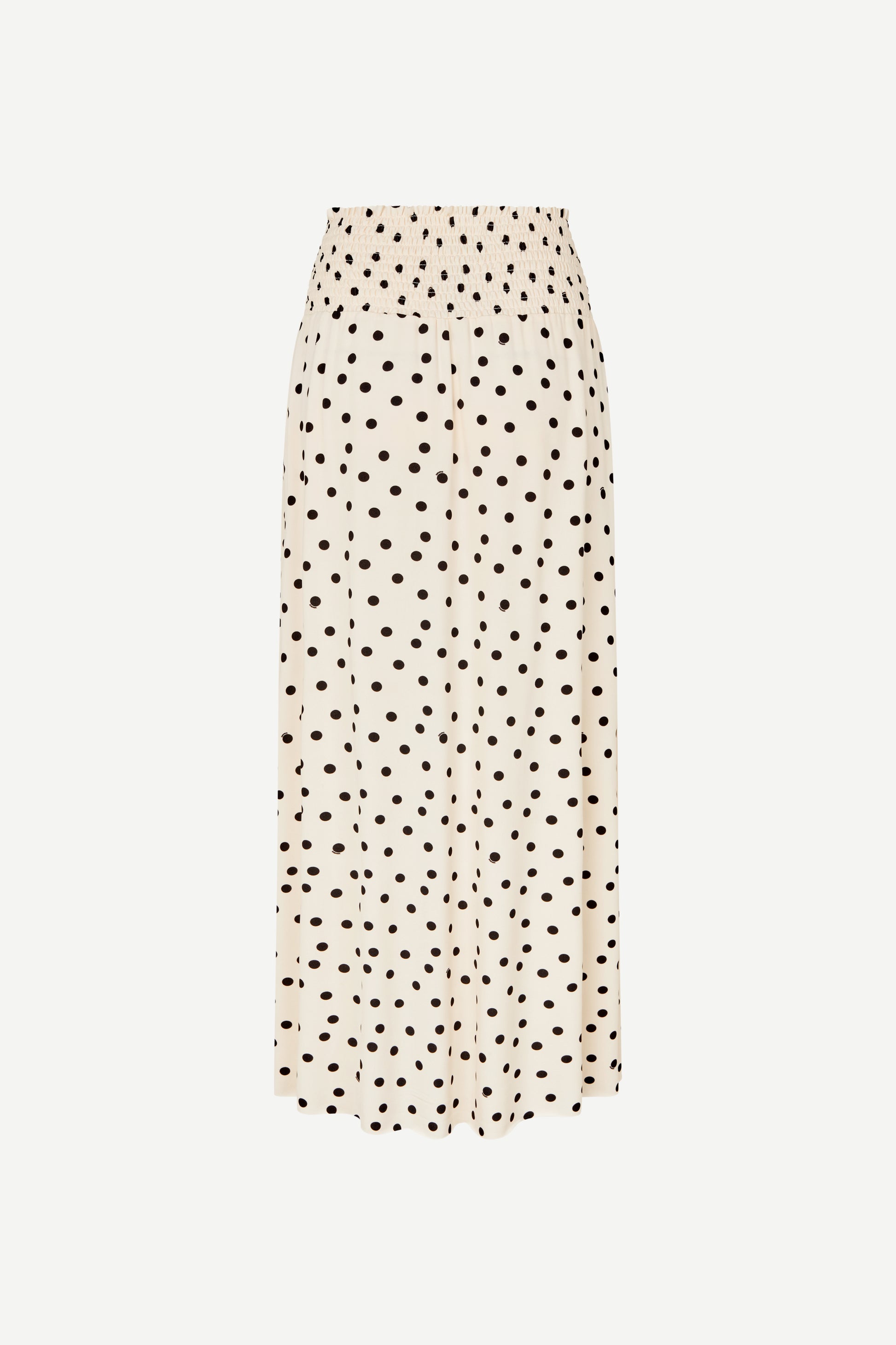 polka dot shirred waist mid length skirt from samsoe rear view