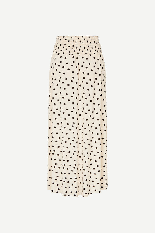 polka dot shirred waist mid length skirt from samsoe rear view