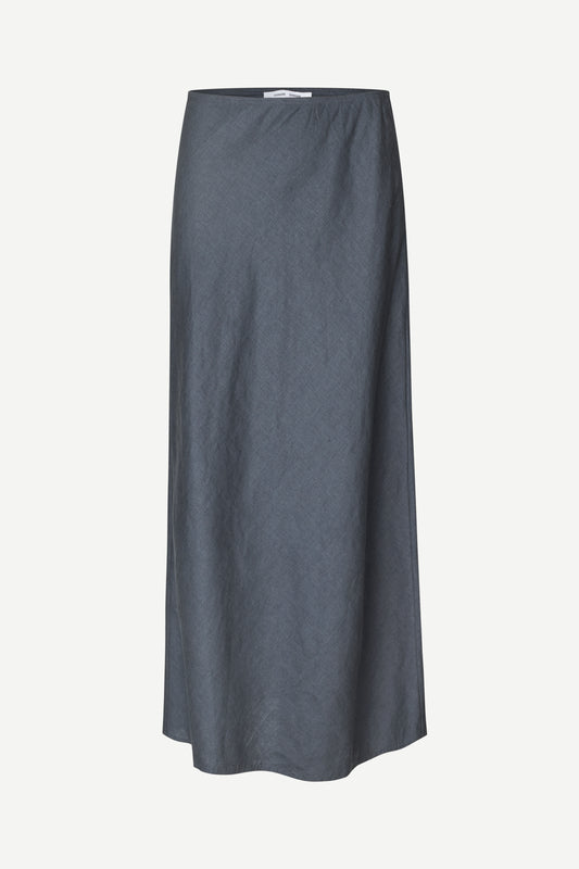 long blue slip skirt from samsoe