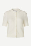 round neck short sleeve white cardigan from samsoe