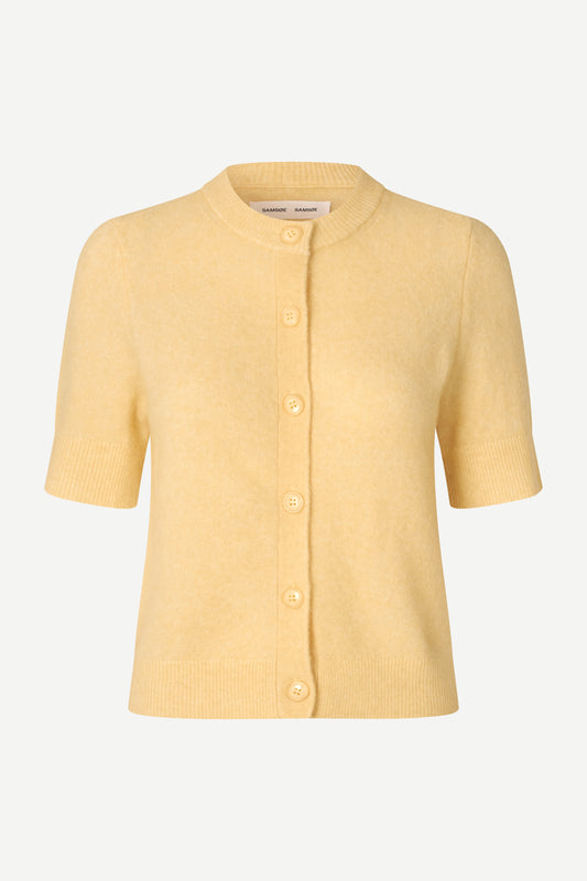 round neck short sleeve yellow cardigan from samsoe
