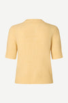 round neck short sleeve yellow cardigan from samsoe rear 