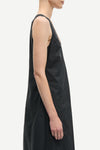 v neck sleeveless a line black dress from samsoe side view