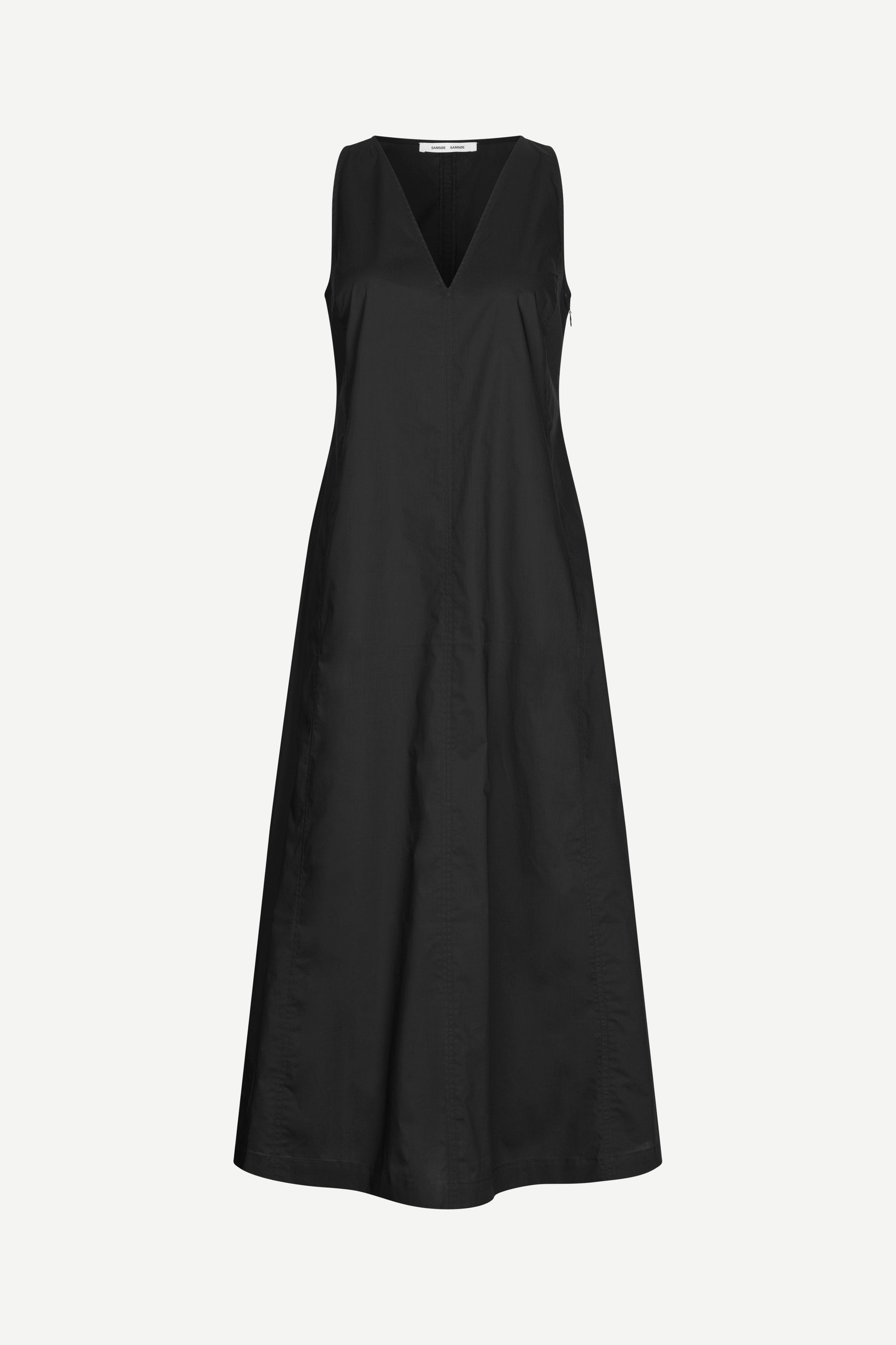 v neck sleeveless a line black dress from samsoe