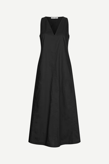 v neck sleeveless a line black dress from samsoe