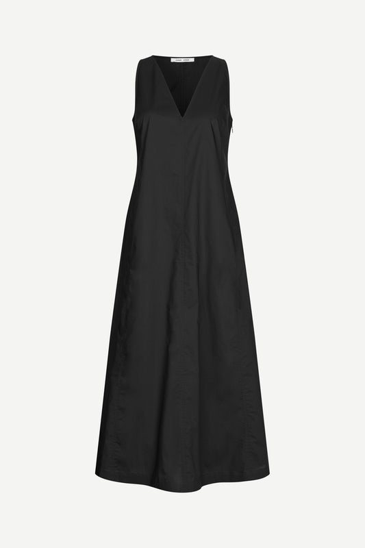v neck sleeveless a line black dress from samsoe