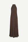 halter neck sleeveless long brown dress from samsoe