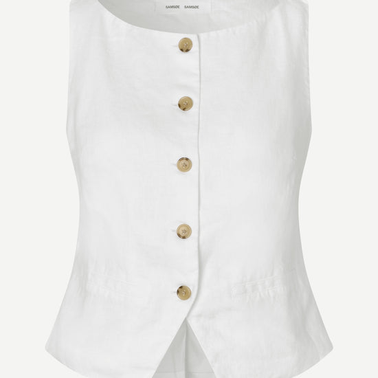 cowl neck sleeveless white waistcoat from samsoe