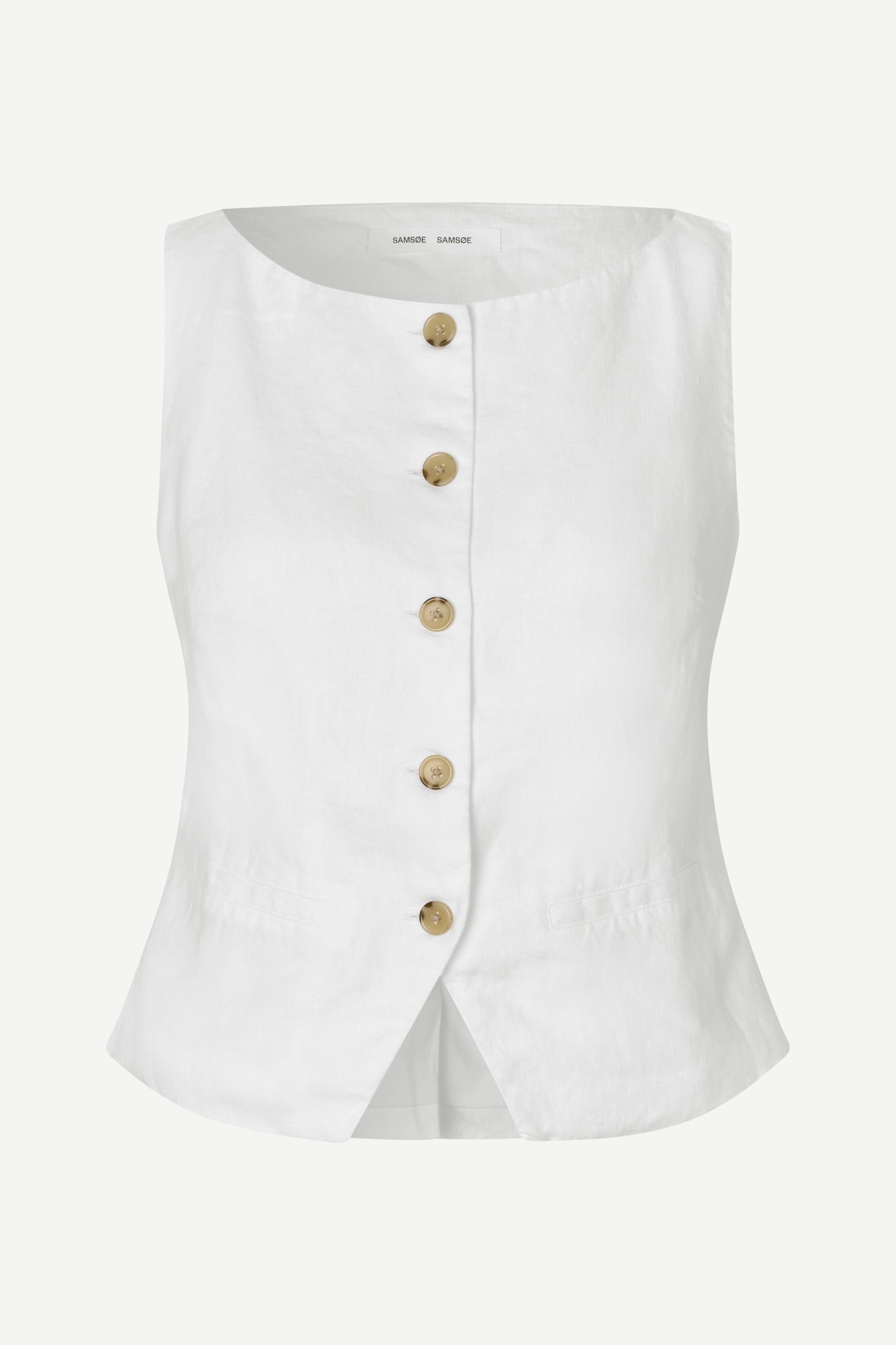 cowl neck sleeveless white waistcoat from samsoe