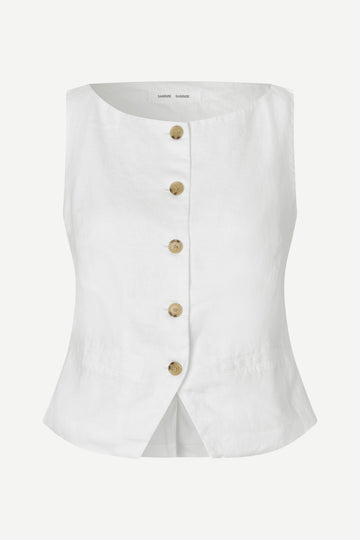 cowl neck sleeveless white waistcoat from samsoe