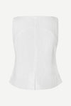 cowl neck sleeveless white waistcoat from samsoe rear