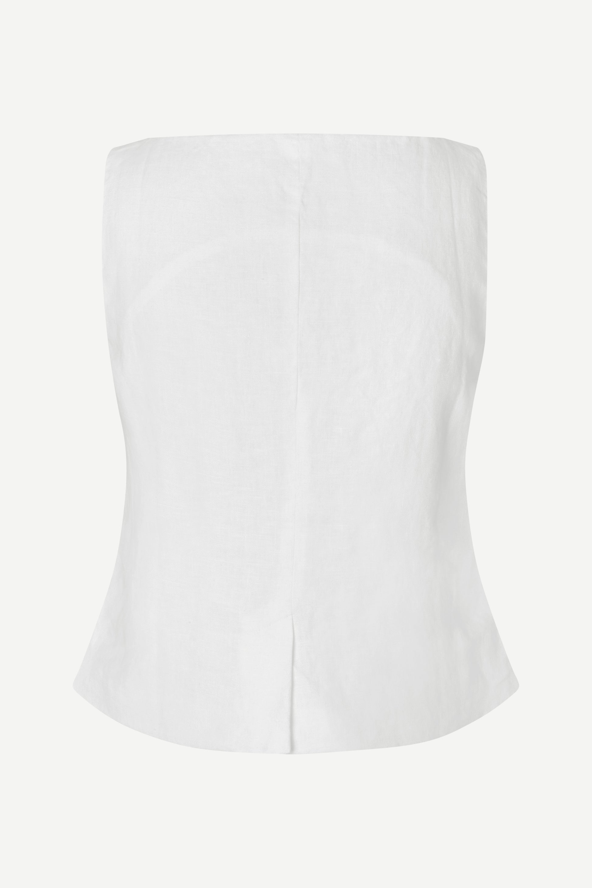 cowl neck sleeveless white waistcoat from samsoe rear