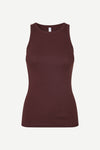 slight racerback sleeveless stretchy burgundy tank top from samsoe