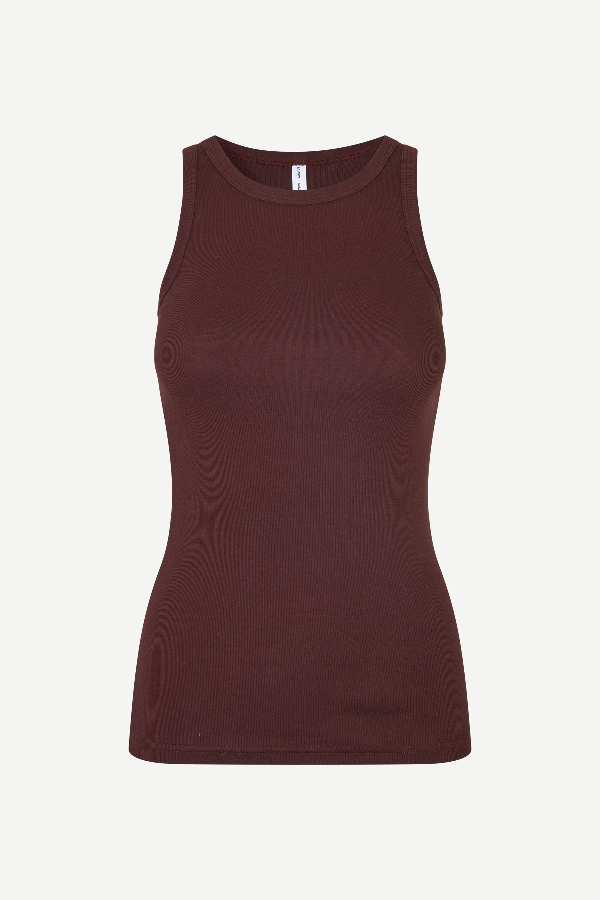 slight racerback sleeveless stretchy burgundy tank top from samsoe