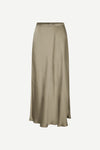 mid length elasticated waist slip skirt in light khaki from samsoe