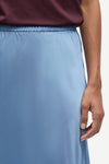mid length elasticated waist slip skirt in light blue from samsoe close up
