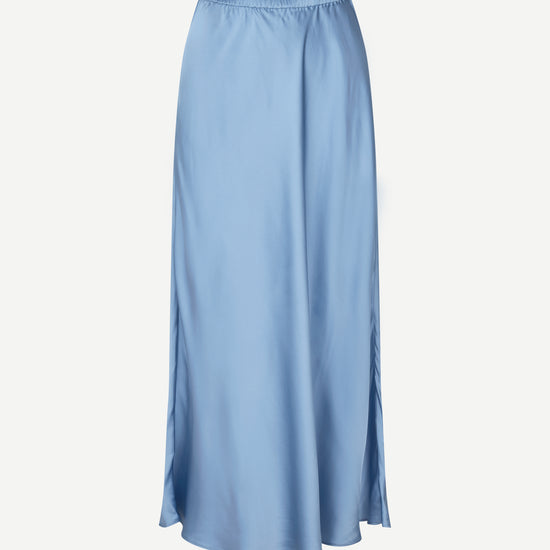 mid length elasticated waist slip skirt in light blue from samsoe