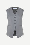 v neck 3 button grey mel waistcoat with triangular cut hem from samsoe