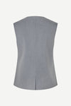 v neck 3 button grey mel waistcoat with triangular cut hem from samsoe rear