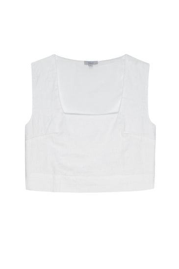 square neck white linen sleeveless top from rails 