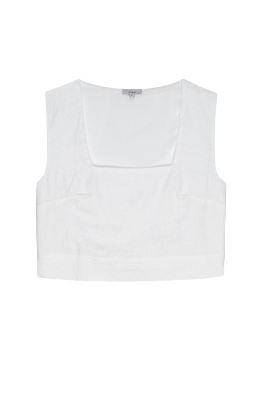 square neck white linen sleeveless top from rails 
