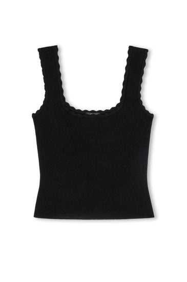 wide strap scallop edge black cami top from rails