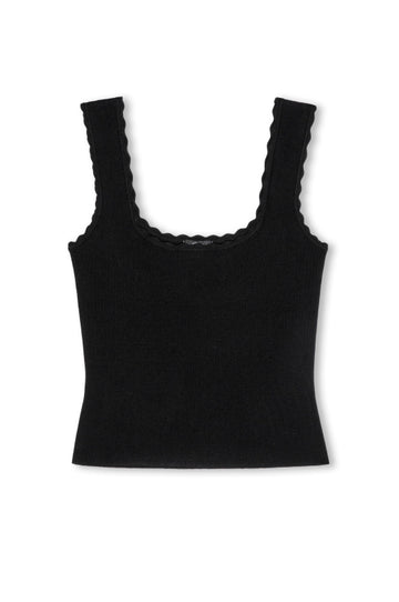 wide strap scallop edge black cami top from rails
