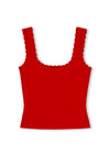 wide strap scallop edge red cami top from rails