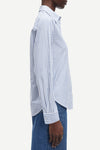 blue and white stripe shirt from samsoe side view