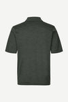 Dark green polo shirt on a white background