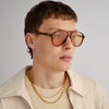 Tortoise shell Le Specs sunglasses on a male model