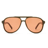 Dark Olive Le Specs sunglasses on a white background front view