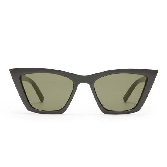Black sunglasses by Le Specs on a white background front view