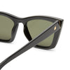 Black sunglasses by Le Specs on a white background close up