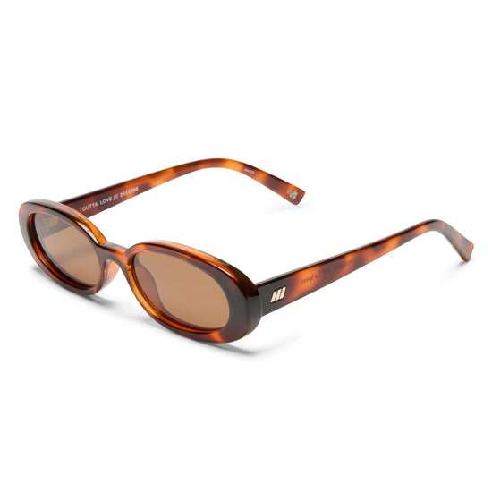 tortoise shell Le Specs sunglasses on a white background