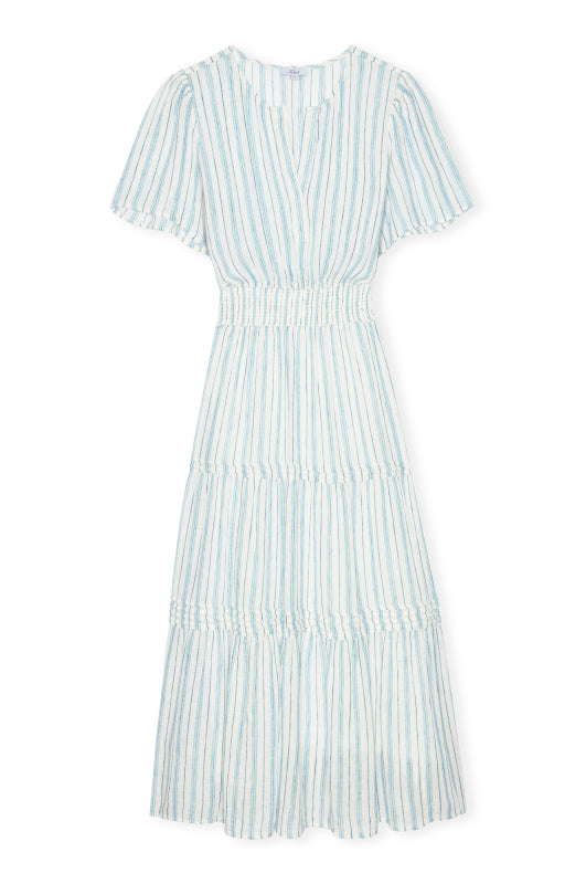 Blue and white stripe Rails dress on a white background
