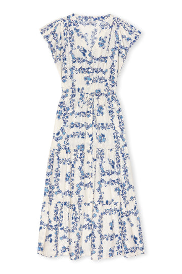White Rails dress with blue floral pattern on a white background