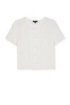 White button-up lace shirt by Rails on a white background