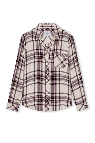 Plaid shirt with a collar on a white background